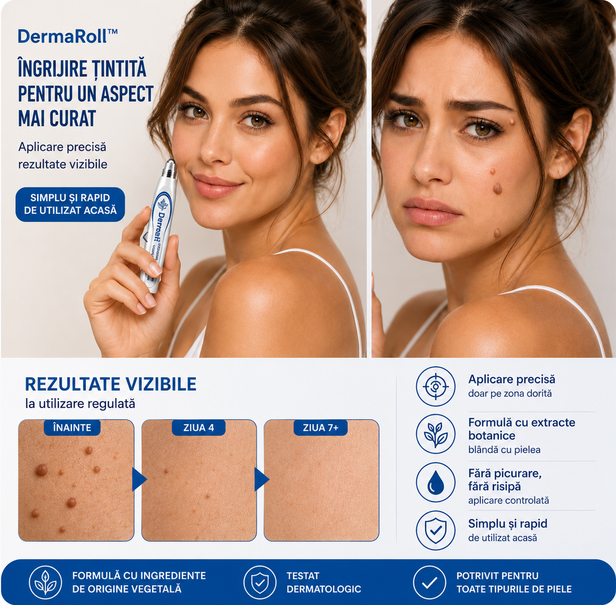 DermaRoll™ – Roller pentru Papiloame și Negi