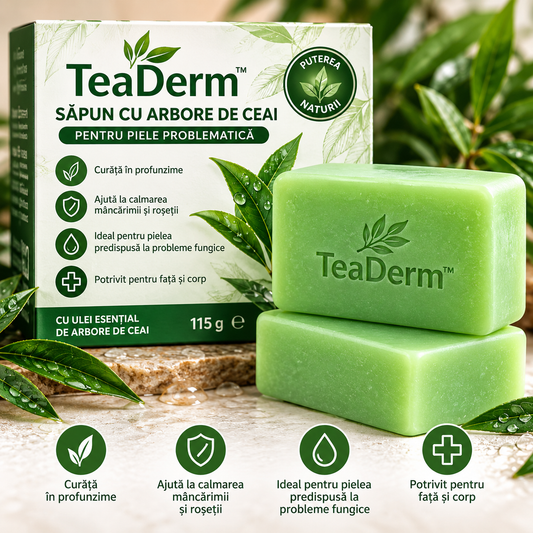 TeaDerm™ – Săpun cu Arbore de Ceai pentru Piele Problematică