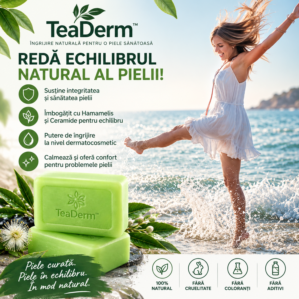TeaDerm™ – Săpun cu Arbore de Ceai pentru Piele Problematică